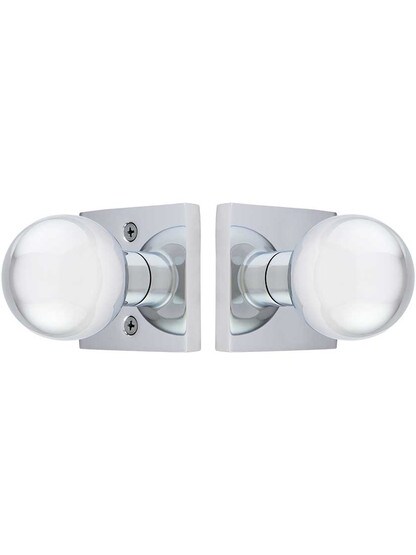 Alternate View of Square Rosette Door Set With Orb Knobs