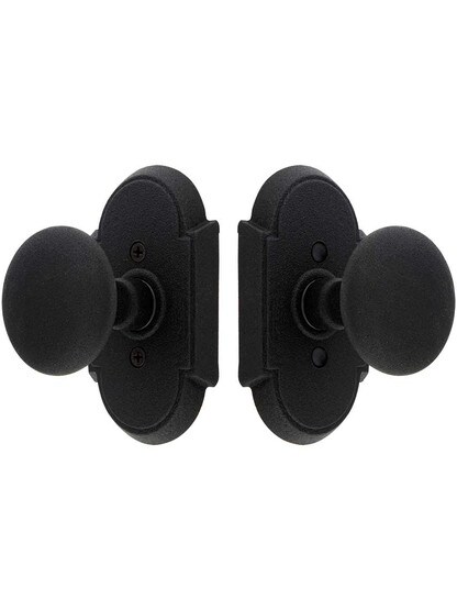Alternate View of Wrought Steel Arched Rosettes With Round Knobs