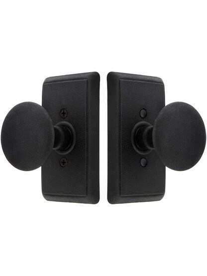 Alternate View of Wrought Steel Providence Door Set With Round Knobs.