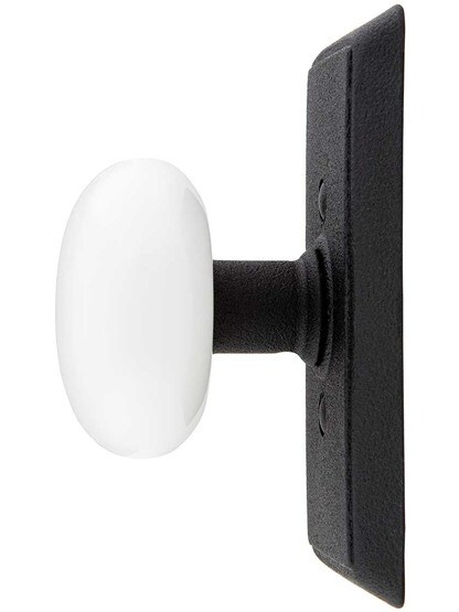 Alternate View 2 of Wrought Steel Providence Door Set With White Porcelain Knobs
