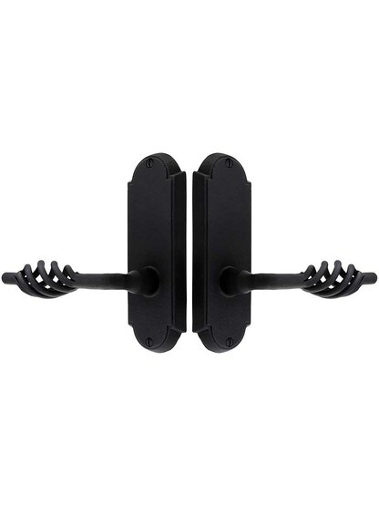 Alternate View of Wrought Steel Colonial Door Set with Lafayette Levers.