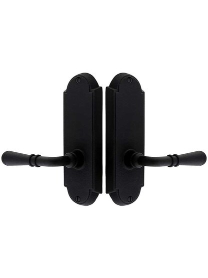Alternate View of Wrought Steel Colonial Door Set with Normandy Levers.