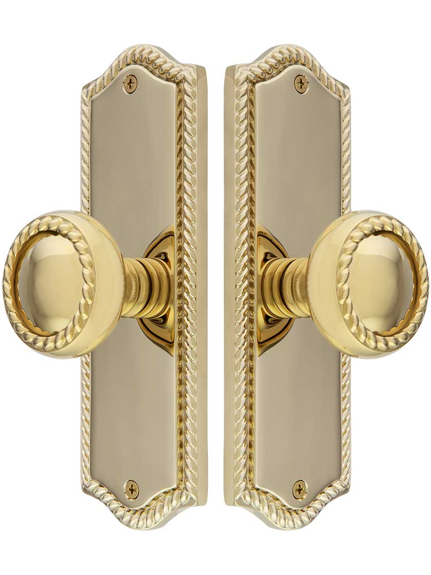 Colonial Revival Rope Design Door Set With Matching Rope Knobs House