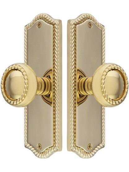 Alternate View of Colonial Revival Rope Design Door Set With Matching Rope Knobs