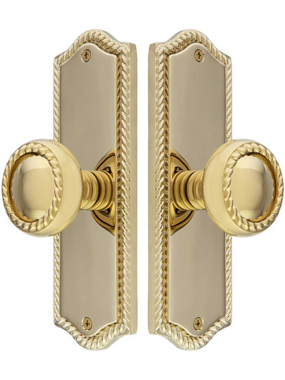 Colonial Revival Rope Design Door Set With Matching Rope Knobs