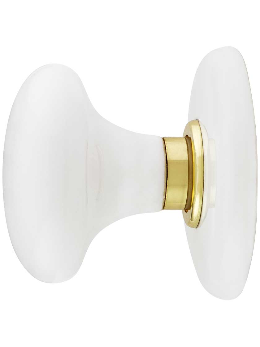 White Porcelain Rosette Door Set With White Porcelain Knobs House of