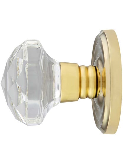 Alternate View 2 of Classic Rosette Set With Diamond Crystal Glass Door Knobs.