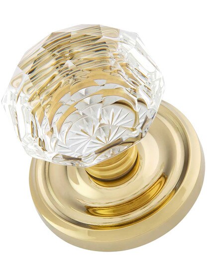 Alternate View 3 of Classic Rosette Set With Diamond Crystal Glass Door Knobs.