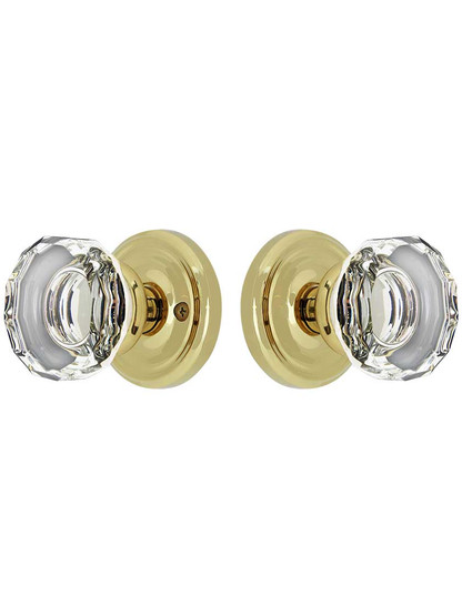 Classic Rosette Door Set with Lowell Crystal Glass Knobs