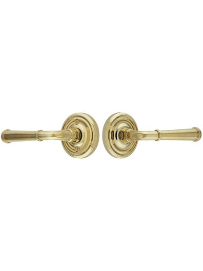 Alternate View of Classic Rosette Door Set with Merrimack Levers.