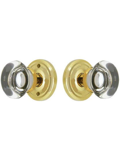 Alternate View of Classic Rosette Door Set with Providence Crystal Glass Knobs.