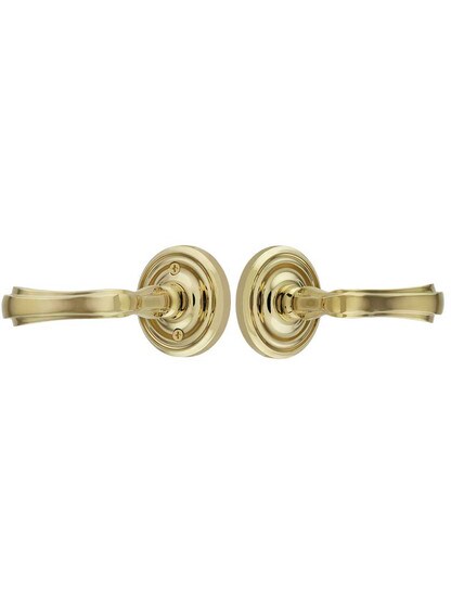 Alternate View of Classic Rosette Door Set with Wembley Levers.
