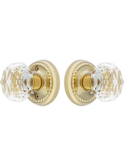 Alternate View of Classic Rope Rosette Set With Diamond Crystal Glass Knobs