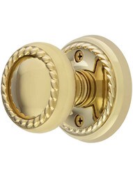 Classic Rope Rosette Set With Matching Rope Door Knobs.