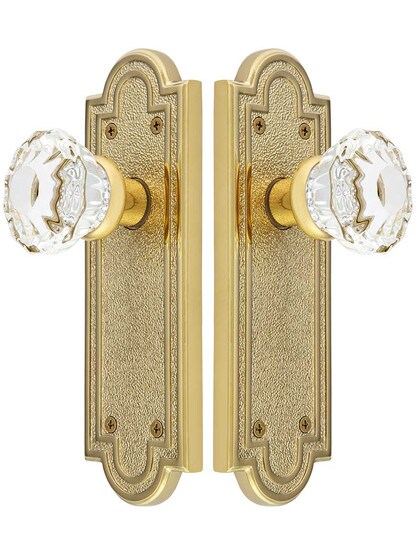 Alternate View of Belmont Plate Set With Astoria Crystal Glass Door Knobs.