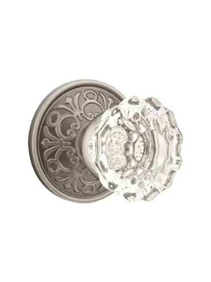 Lancaster Door Set With Fluted Crystal Glass Knobs