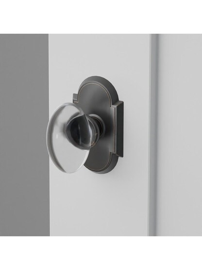Arched Rosette Door Set With Hampton Crystal Glass Knobs
