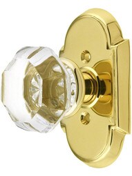 Arched Rosette Set With Old Town Crystal Glass Knobs.