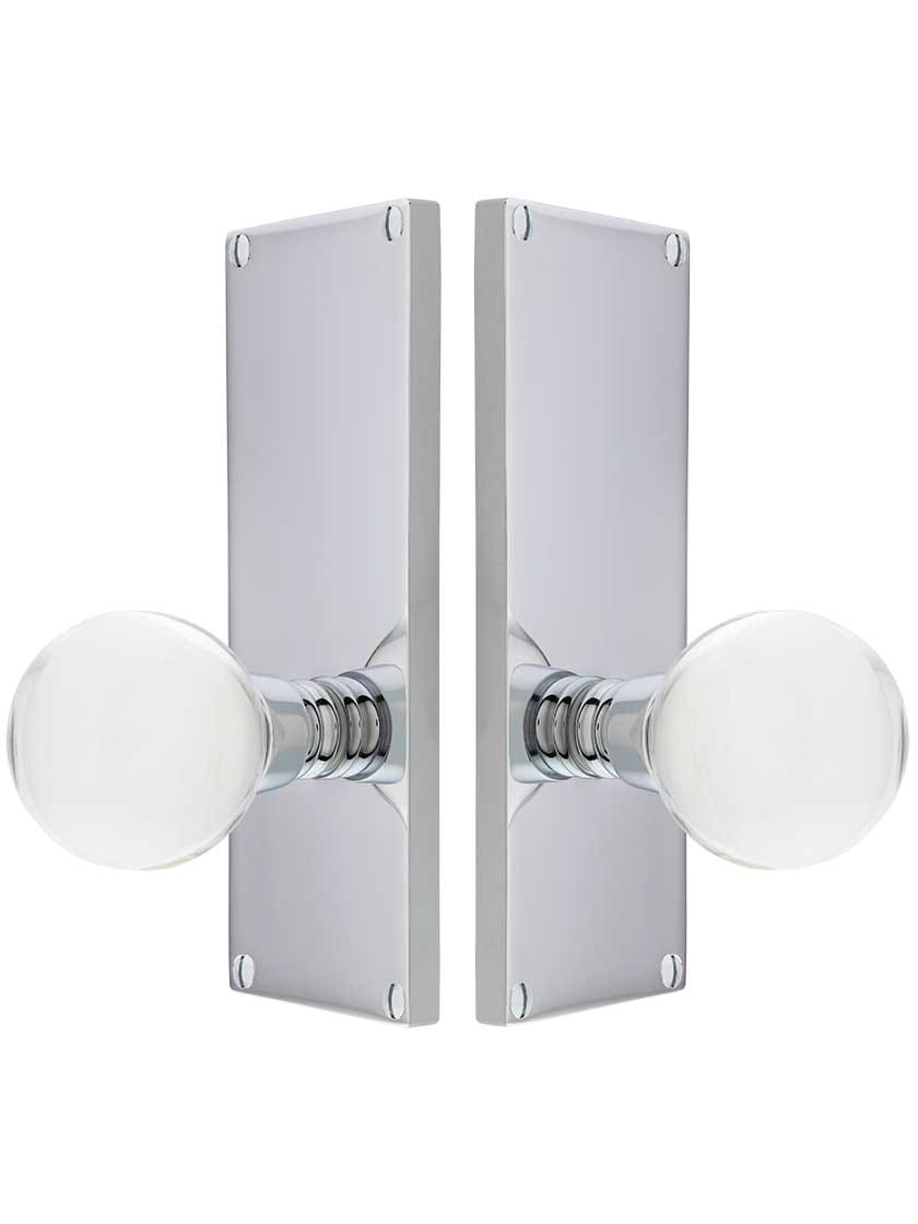 Alternate View of Modern Rectangular Door Set with Bristol Knobs.