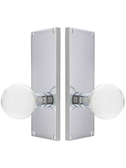 Alternate View of Modern Rectangular Door Set with Bristol Knobs.