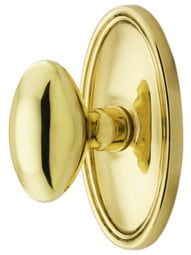 Oval Rosette Set With Elliptical Brass Knobs