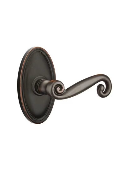 Oval Rosette Set With Scroll Design Levers