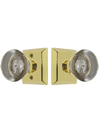 Alternate View of Quincy Rosette Door Set with Georgetown Crystal Glass Knobs.