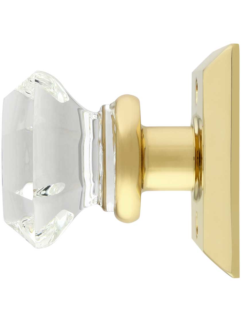 Quincy Rosette Door Set with Old Town Crystal Glass Knobs