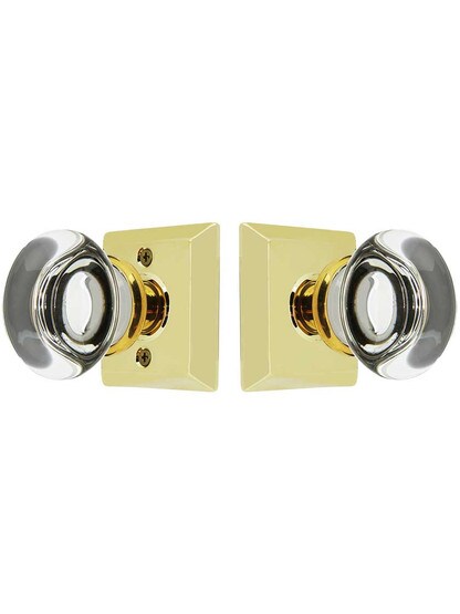 Alternate View of Quincy Rosette Door Set with Providence Crystal Glass Knobs.