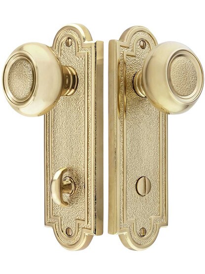 Alternate View of Belmont Door Set with Matching Knobs and Thumb Turn.