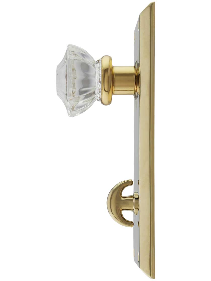 Quincy Thumb-Turn Privacy Door Set with Astoria Crystal Glass Knobs