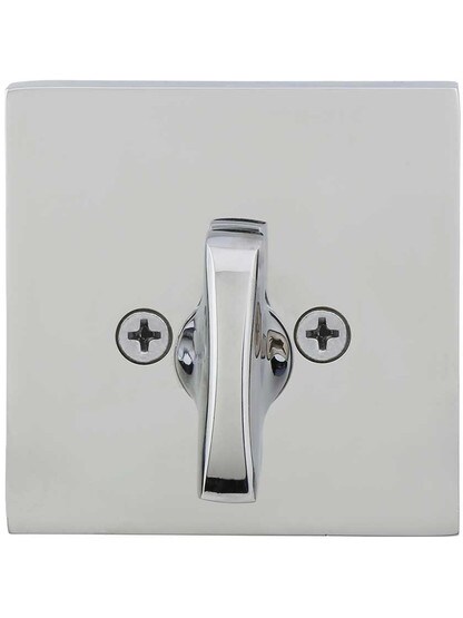 Alternate View of Modern Solid Brass Single-Cylinder Deadbolt with Square Plates.