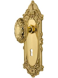 Largo Door Set with Decorative Oval Knobs and Keyhole.