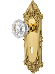 Largo Door Set with Fluted-Crystal Glass Knobs and Keyhole.