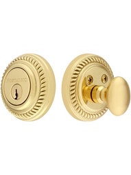 Rope Style Solid Brass Single-Cylinder Deadbolt - 2 3/8" Backset