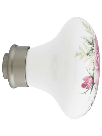 Alternate View 3 of Pair of Rose Porcelain Knobs.