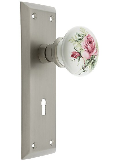 Alternate View 4 of Pair of Rose Porcelain Knobs.