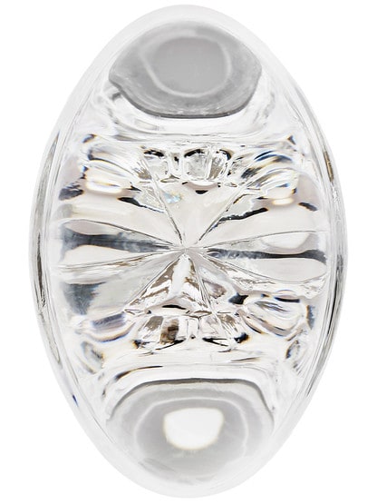 Alternate View of Pair of Oval Clear Crystal Knobs.