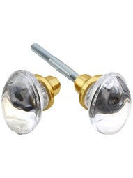 Pair of Oval Clear Crystal Knobs.