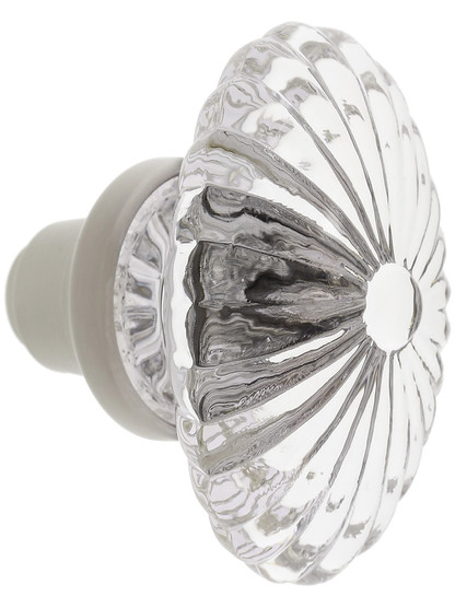 Pair of Oval Fluted Crystal Knobs