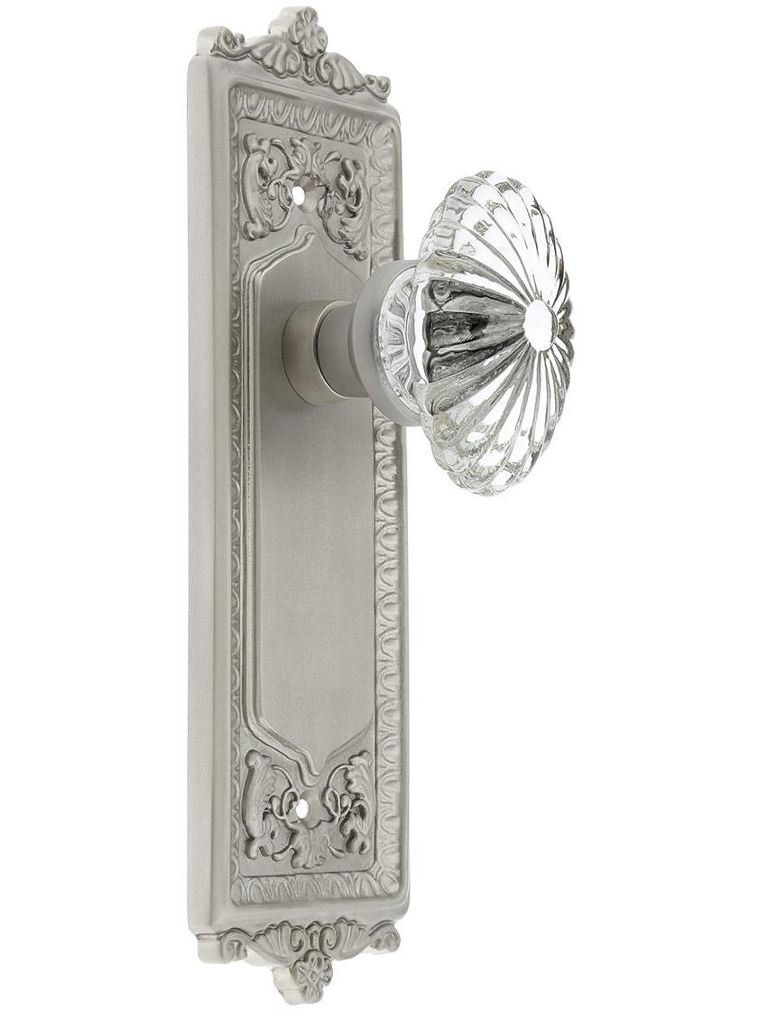 Alternate View 4 of Pair of Oval Fluted Crystal Knobs.
