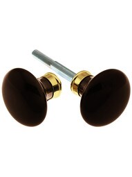 Pair of Brown Porcelain Knobs