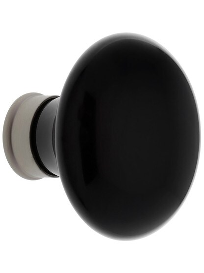 Alternate View 2 of Pair of Black Porcelain Knobs.