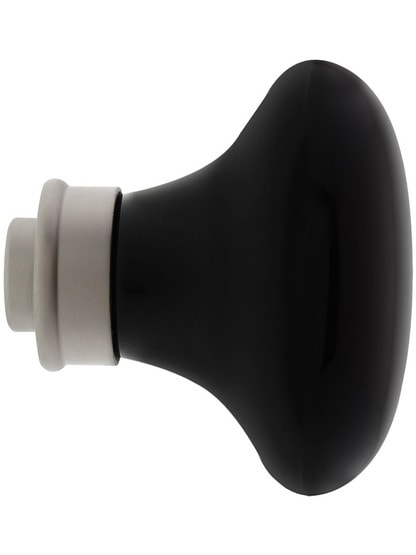 Alternate View 3 of Pair of Black Porcelain Knobs.