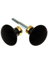 Pair of Black Porcelain Knobs.
