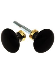 Pair of Black Porcelain Knobs