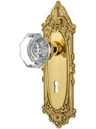 Largo Door Set with Waldorf-Crystal Glass Knobs and Keyhole