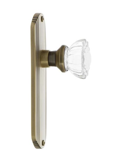 Alternate View 3 of Streamline Deco Door Set with Fluted Crystal Glass Knobs - No Keyhole.