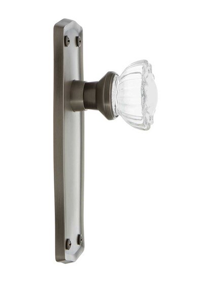 Alternate View 3 of Prairie Door Set with Fluted Crystal Glass Door Knobs - No Keyhole.