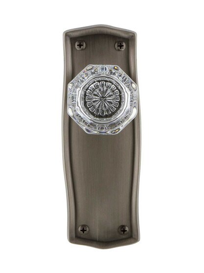 Alternate View of Prairie Door Set with Octagonal Crystal Glass Knobs - No Keyhole.